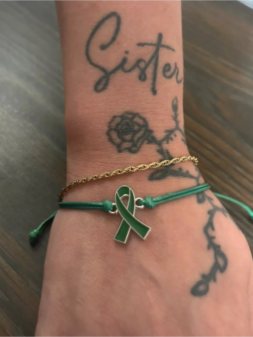 Mental Health Awareness 
ribbon bracelet - in organza bag

adjustable